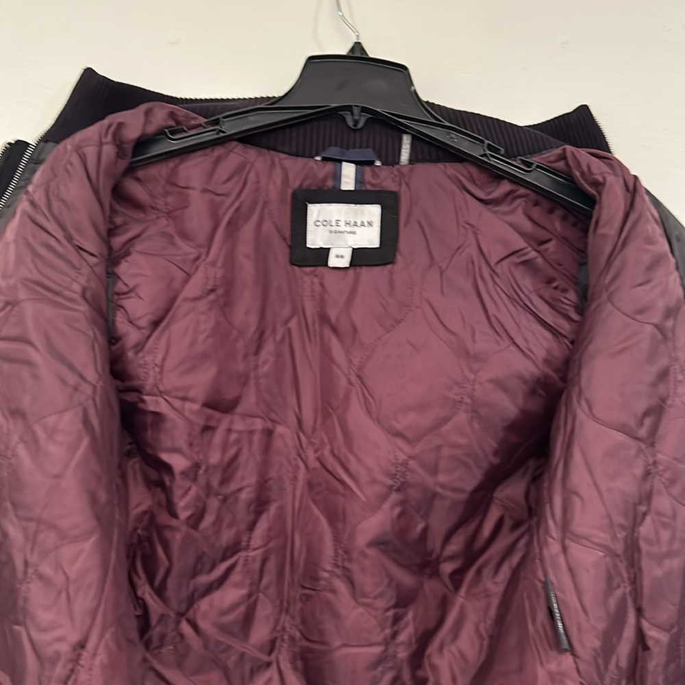 NWT COLE HAAN Men's Melton Jacket / Peacoat in black, sz Medium - Picture 9 of 12